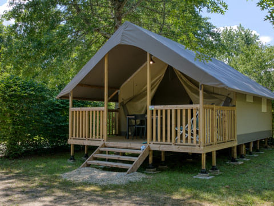 Lac de Groléjac - Tente meublée - Tente en toile et en bois 5 personnes - Lodge Wood 23m² - 2 chambres