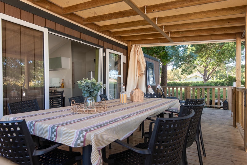 Camping Club Navarrosse Plage - MS Vacances - Mobil home - 8p - Cottage Tribu CONFORT climatisé - Bord Canal