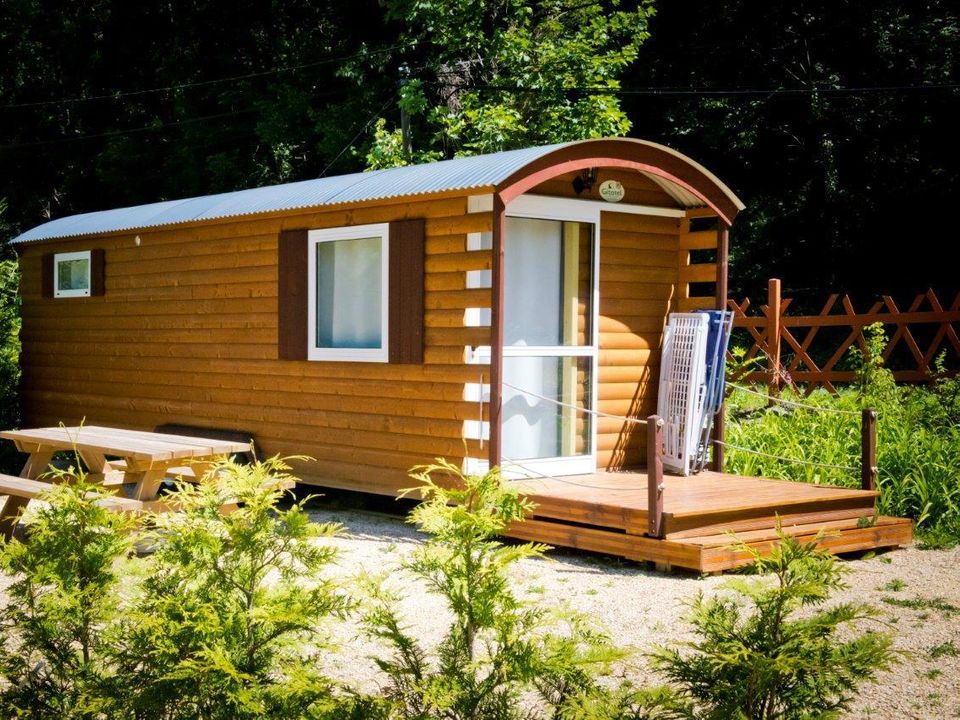 A la Rencontre du Soleil - Mobil home - Hébergement 2 personnes - Insolite Premium Roulotte Arizona 1 chambre 2 personnes 17m² 2 pers