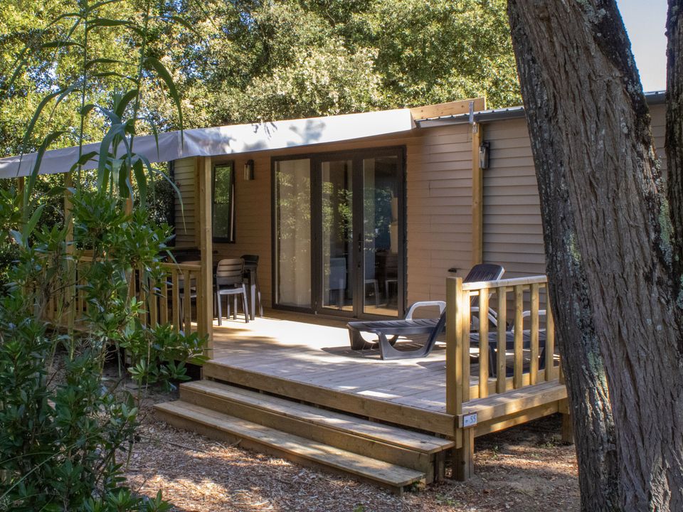 Le Bois Verdon - Mobil home - Mobilhome 6 personnes - PREMIUM "TERRE et FORET" - 35m² - 3 chambres - terrasse couverte 23M²-Nouveauté 2024