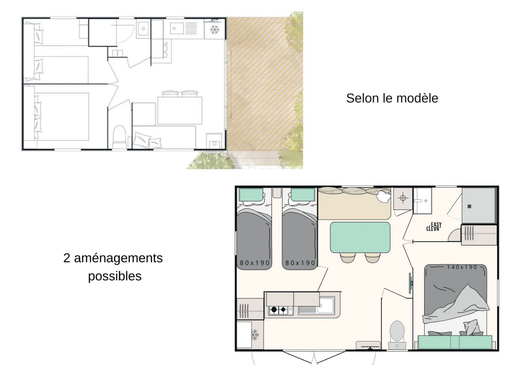 Oléron Loisirs - Mobil home - Mobil-home Cocoon 4 personnes 2 chambres 23m²