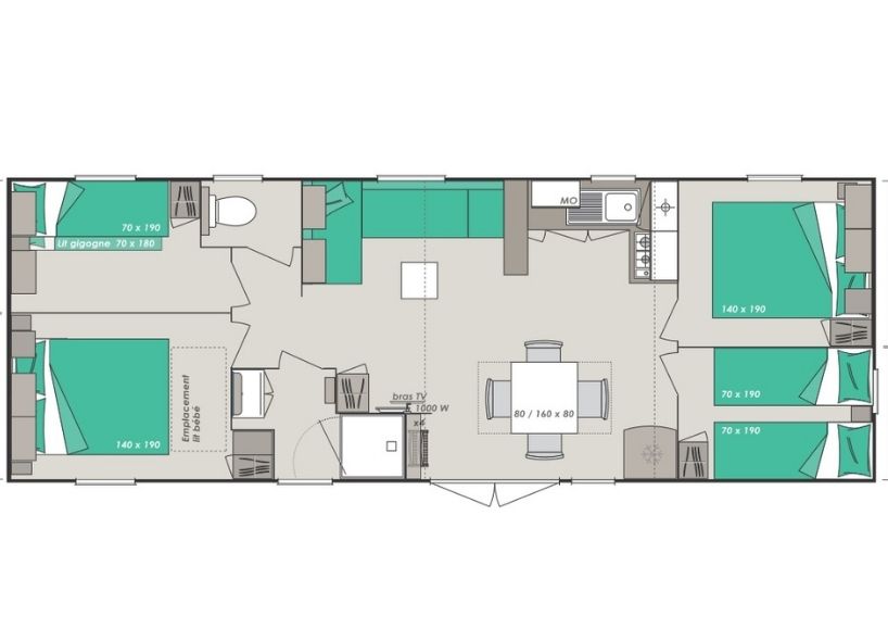 La Riviera - Mobil home - Mobil-home Confort 8 personnes 4 chambres 37m²