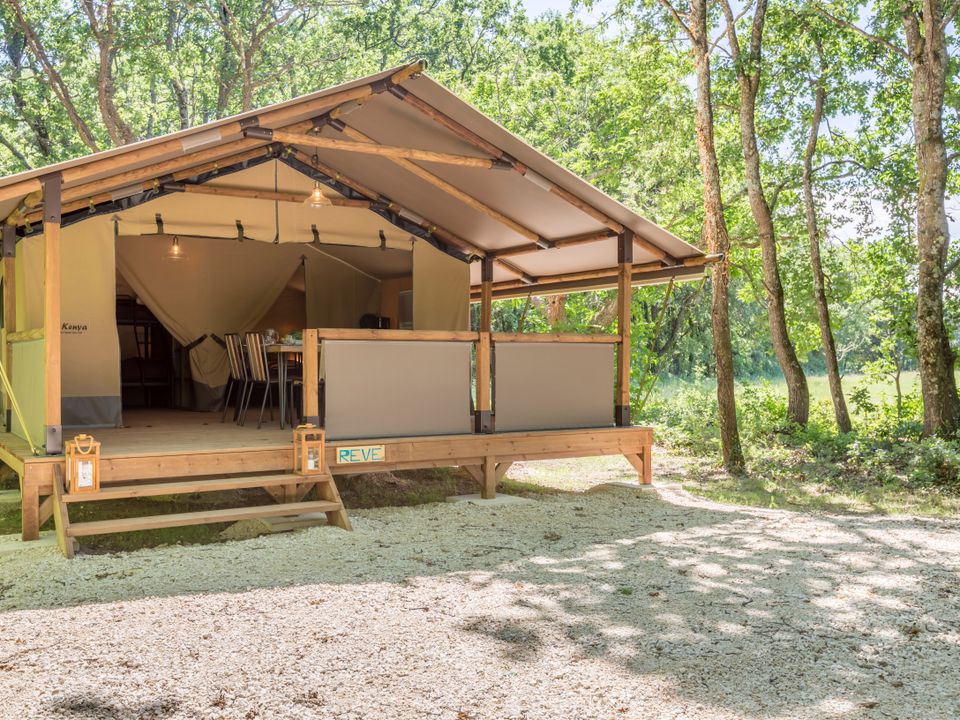 La Pinède - Tente meublée - Tente en toile et en bois 4 personnes - Lodge Pinède 2 chambres