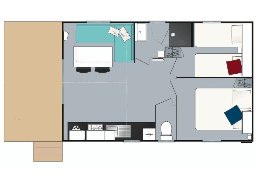 Ker Yaoulet - Mobil home - Mobil-home Evasion 6 personnes 2 chambres 23m²