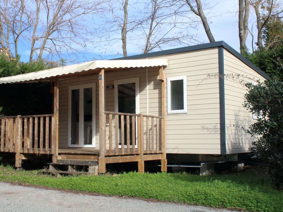 Lou Cabasson - Mobil home - Mobilhome 4 personnes - Le GRAND JARDIN - terrasse couverte