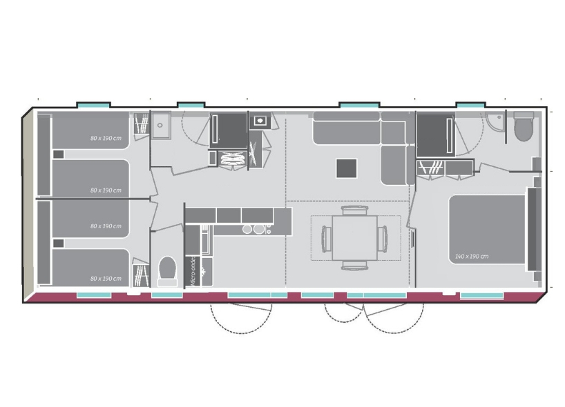 Oléron Loisirs - Mobil home - Mobil-home Premium 8 personnes 3 chambres 2 sdb