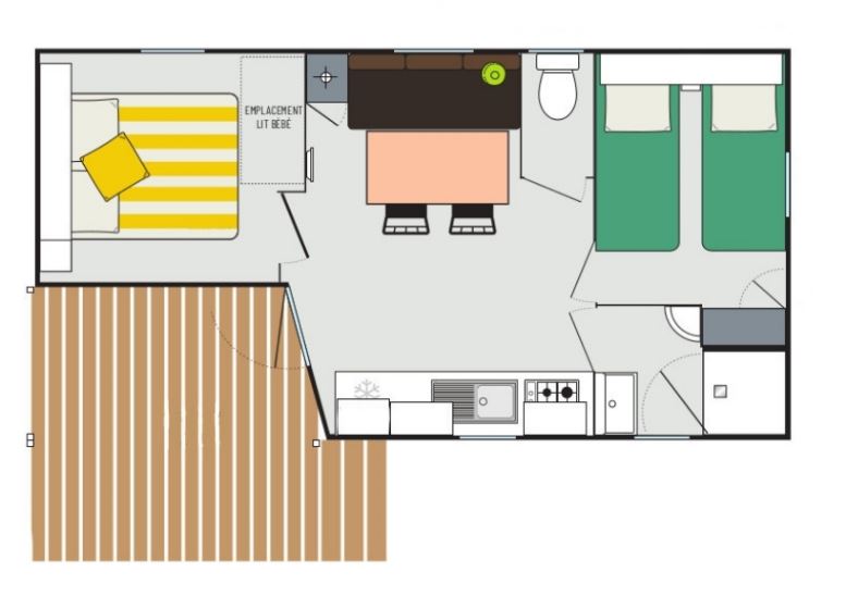 Ker Yaoulet - Mobil home - Mobil-home Evasion 5 personnes 2 chambres 23m²