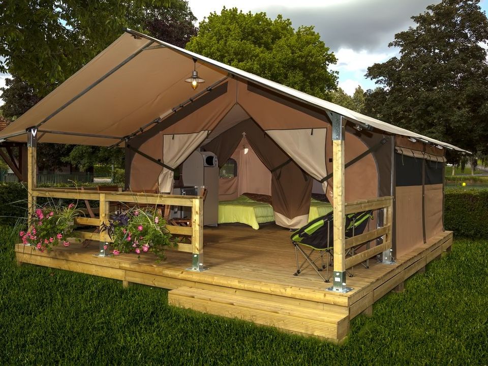 L'Evasion - Tente meublée - Tente en toile et en bois 5 personnes - Lodge sans sanitaire