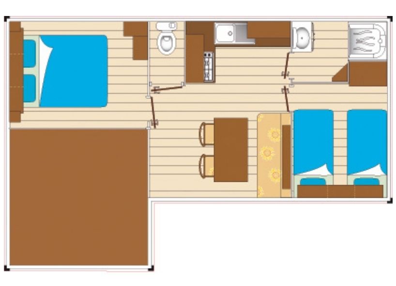 Les Pirons - Mobil home - Mobil-home Evasion 7 personnes 2 chambres 28m²