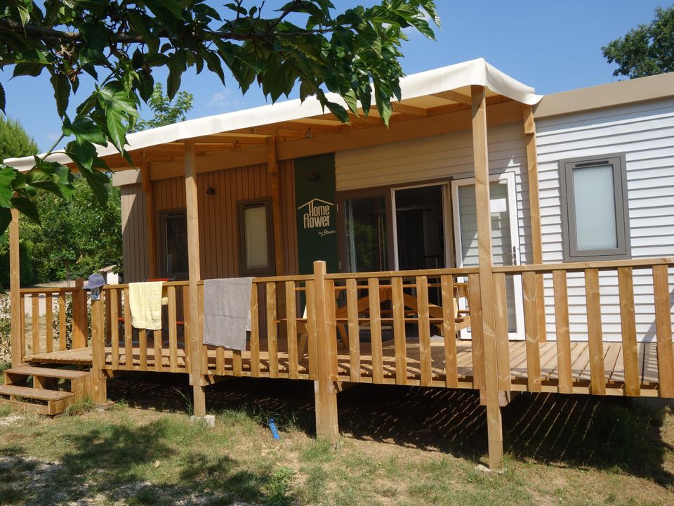 La Beaume - Mobil home - Mobilhome 5 personnes - HomeFlower 26m² PREMIUM 2 chambres + terrasse semi-couverte + TV + Climatisation