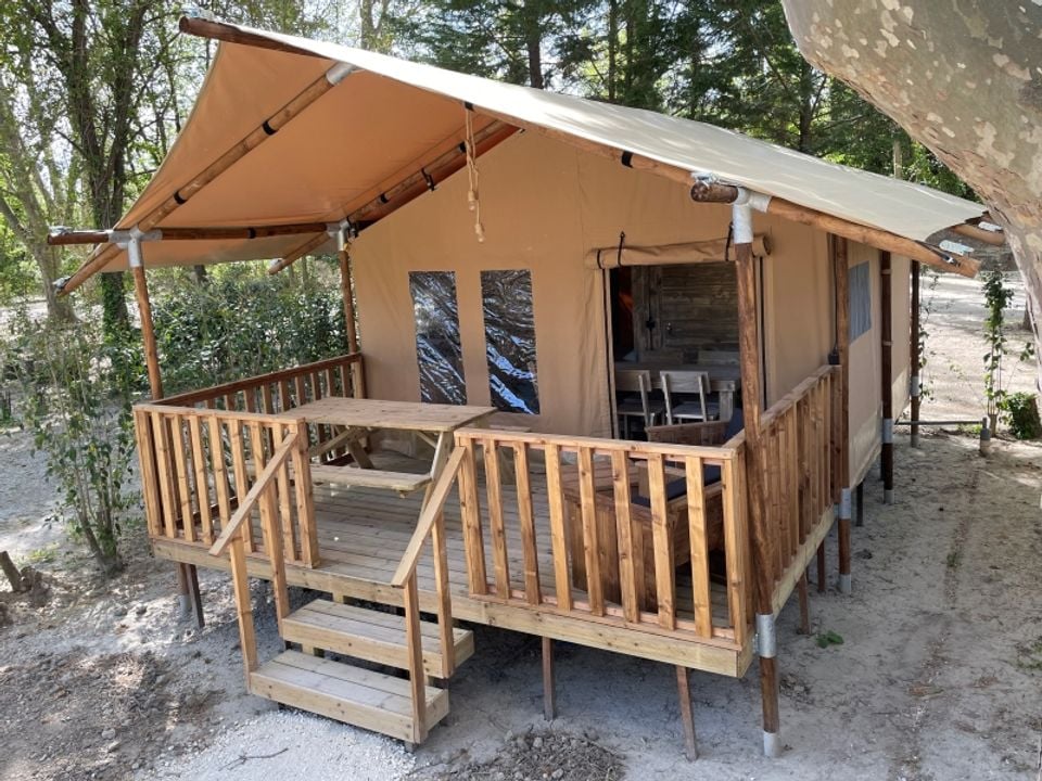 Camping du Pont d'Avignon - Mobil home - Tente en toile et en bois 5 personnes - Lodge Safari