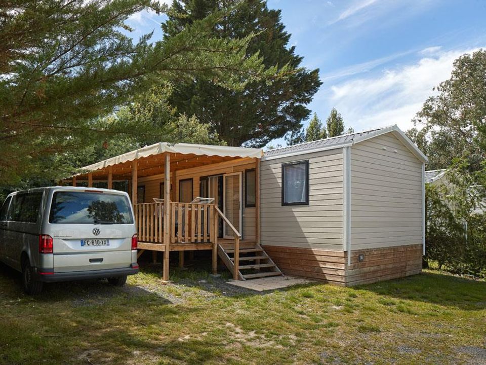 Camping du Lac du Jaunay - Mobil home - Mobilhome 8 personnes - Mobil-home 8 pers 4 ch 2 sdb avec terrasse couverte