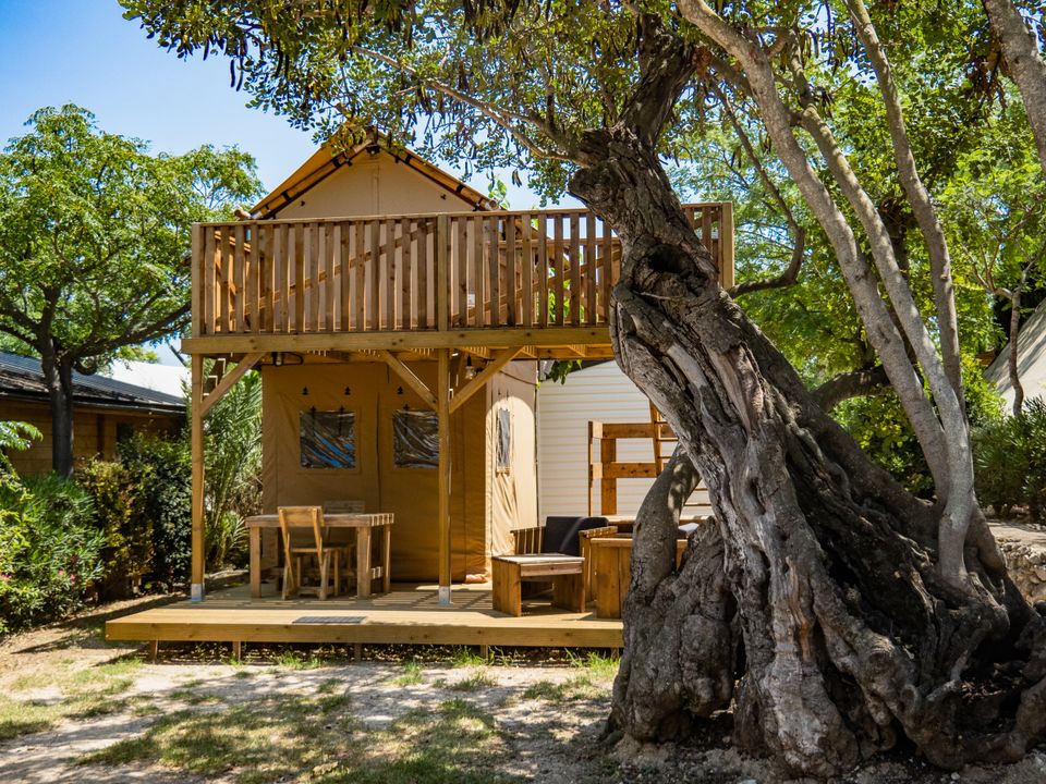 L'Orangeraie - Tente meublée - Tente en toile et en bois 2 personnes - LUNA LODGE 1ch 2pers
