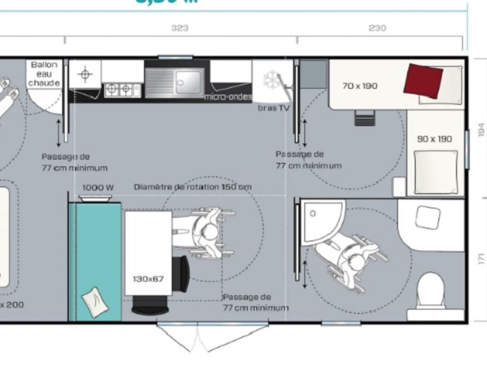 Ferme Erromardie - Mobil home - Mobilhome 4 personnes - MH OSTADARA 4 pers PMR