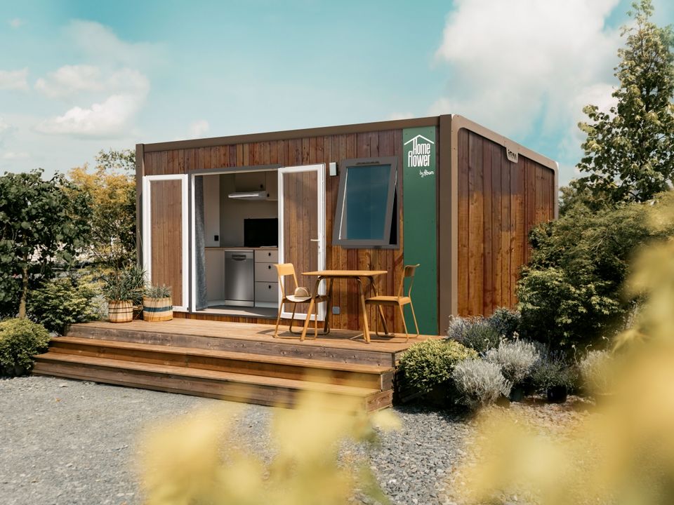 Les Dunes - Mobil home - Mobilhome 2 personnes - Homeflower Premium CLIM 20m² (1 chambres) + terrasse semi-couverte + TV + draps + serviettes
