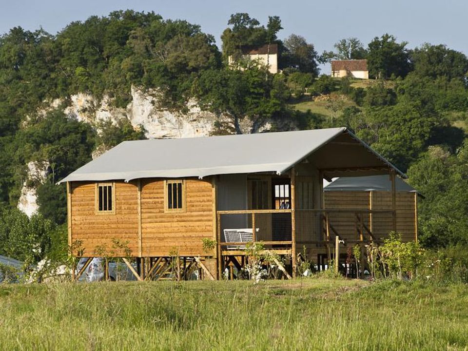 Le Rocher de la Cave - Tente meublée - Tente en toile et en bois 6 personnes - Lodge