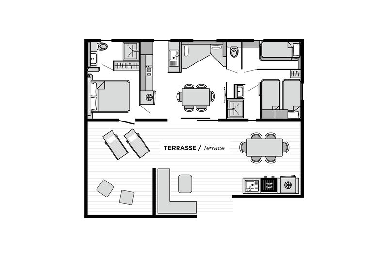 Camping Club Les Tourterelles - MS Vacances - Mobil home - 6p - Otello Livia SIGNATURE - Quartier Piéton