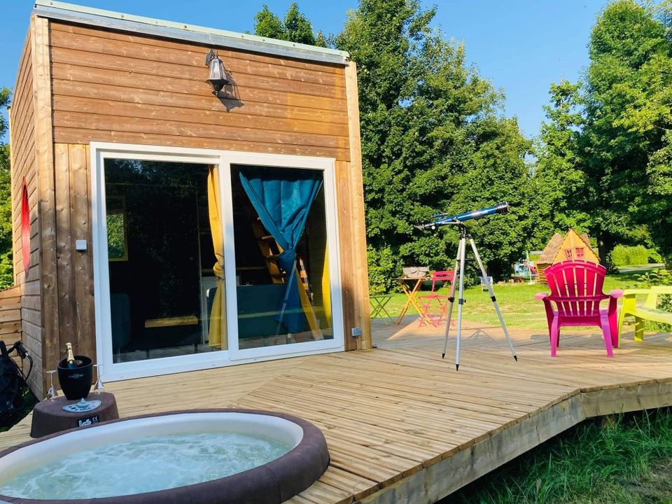 Village de la Champagne - Mobil home - Insolite 2 personnes - LE CARRE D'ETOILE avec Spa