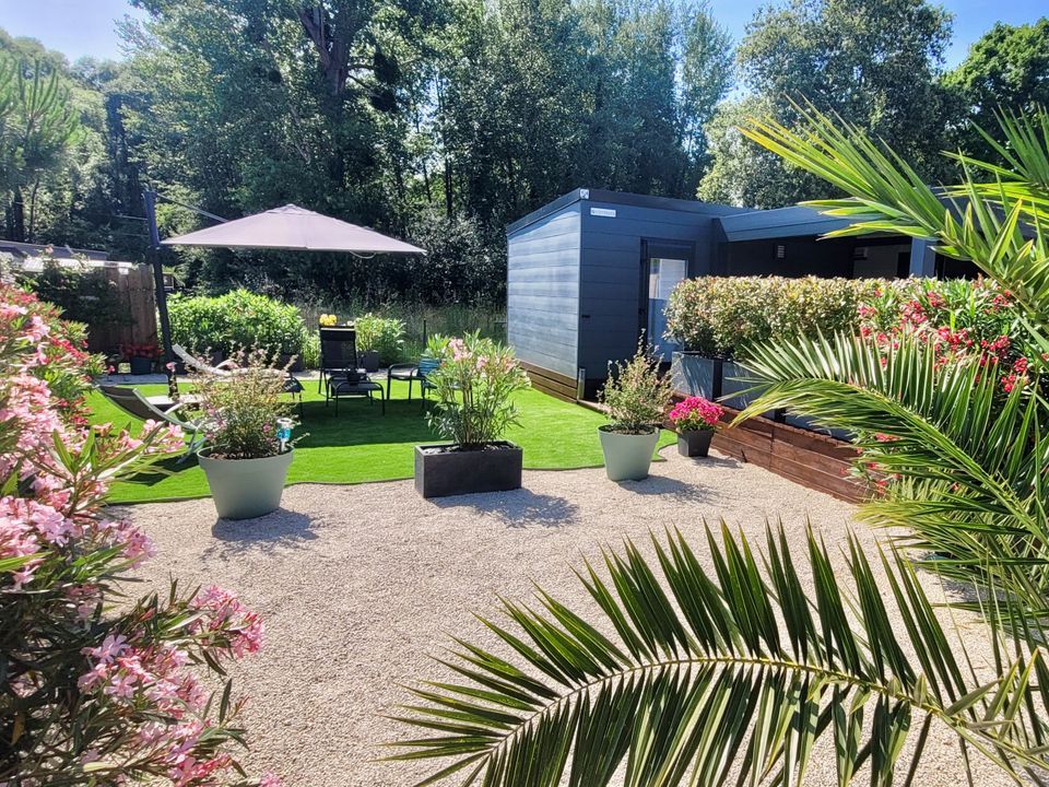 Les Couleurs de la Coubre - Mobil home - Mobilhome 6 personnes - ECOLODGE FAMILIAL (DF14) 3ch - 2SDB- 2 TV - CLIM - WIFI - PISCINE/JACUZZI