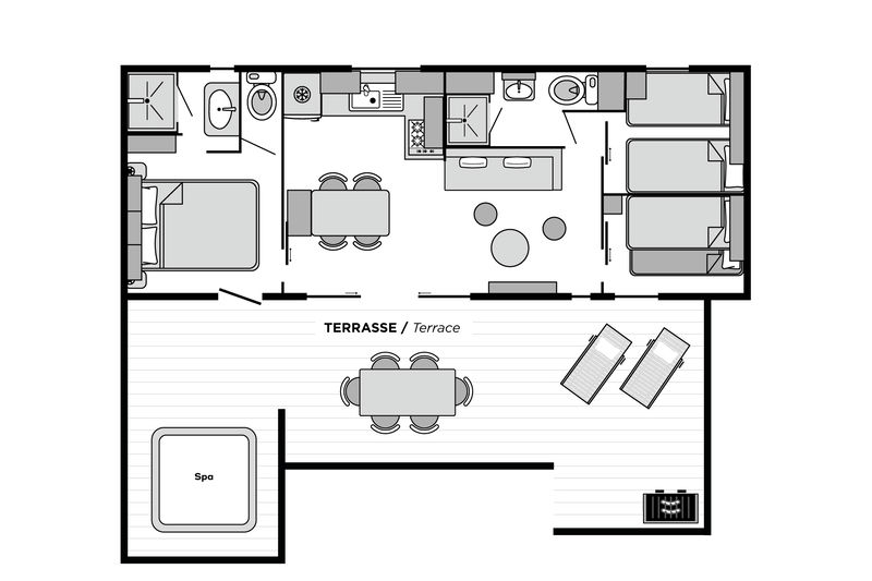 Camping Club Navarrosse Plage - MS Vacances - Mobil home - 6p - Otello Sabia SIGNATURE & SPA