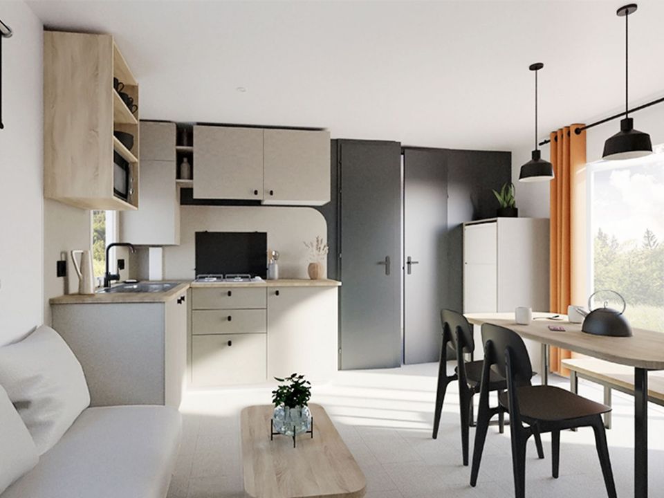 Vitamin - Mobil home - Mobilhome 6 personnes - Premium 32m² (3 chambres) + Terrasse couverte + TV + Climatisation