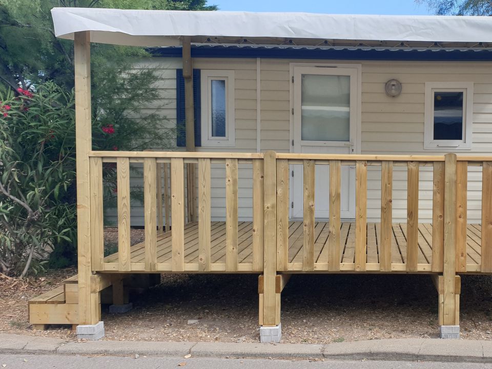 L'Europe - Mobil home - Mobilhome 6 personnes - 003 (3 chambres, 1 salle d'eau) - TV - Terrasse couverte