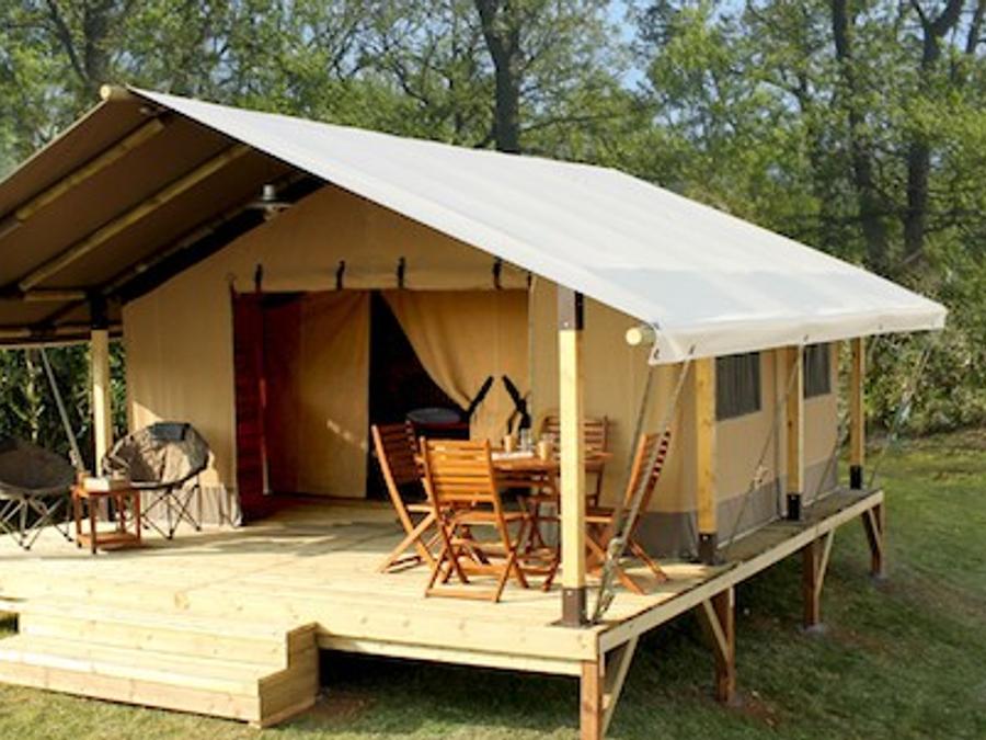 Les Tournesols - Tente meublée - Tente en toile et en bois 5 personnes - Tente Safari KENYA 30m² - 2 chambres - sans sanitaires 5 pers