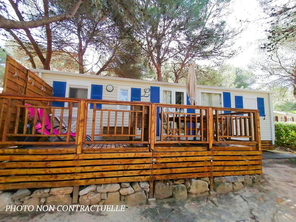 résidentiel la Pinède - Mobil home - Mobilhome 6 personnes - Manado PREMIUM -2 chambres 40m²- *Clim, terrasse, TV*