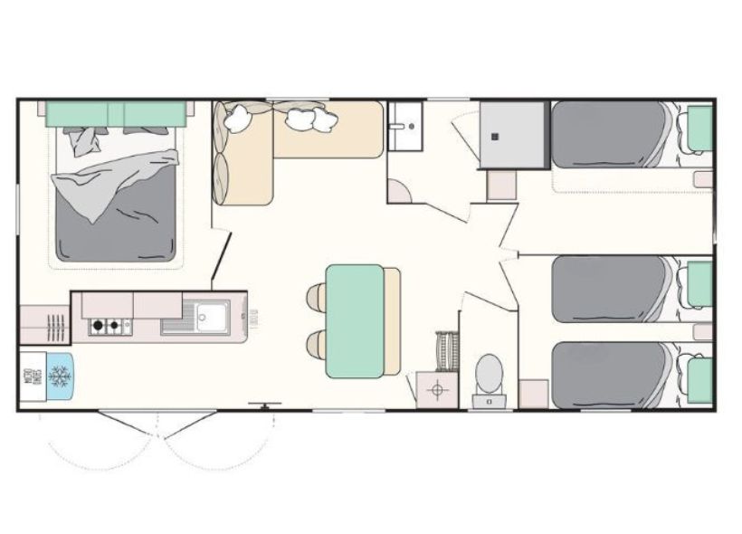 Les Ajoncs d'Or - Mobil home - Mobil-home Loisir+ 8 personnes 3 chambres 30m²
