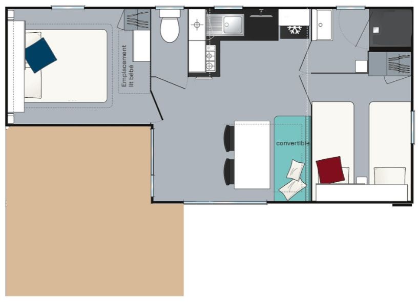 Le Clos Virgile - Mobil home - Mobil-home Evasion+ 7 personnes 2 chambres 28m²