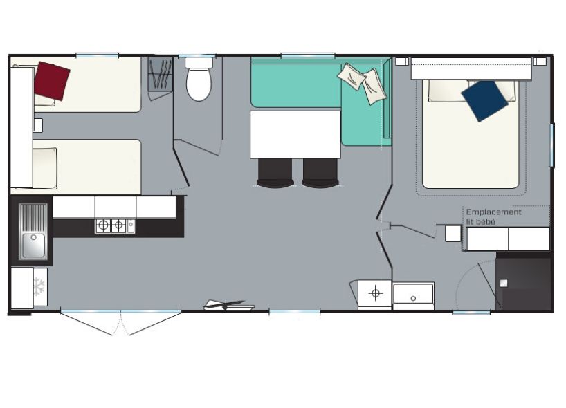 Le Nid d'été - Mobil home - Mobil-home Evasion 7 personnes 2 chambres 28m²