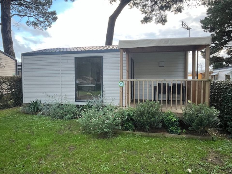 L'Estuaire - Mobil home - Mobilhome 4 personnes - Mobil home Eden - 25m² - 2 chambres - terrasse couverte côté