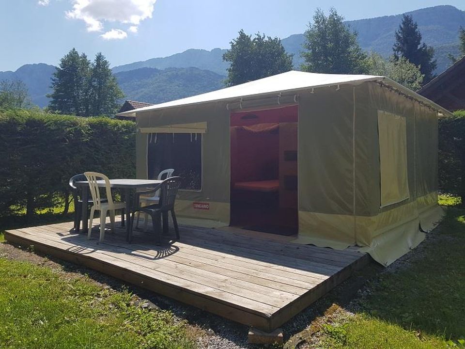 Le Polé - Tente meublée - Tente en toile et en bois 4 personnes - Lodge 2 chambres