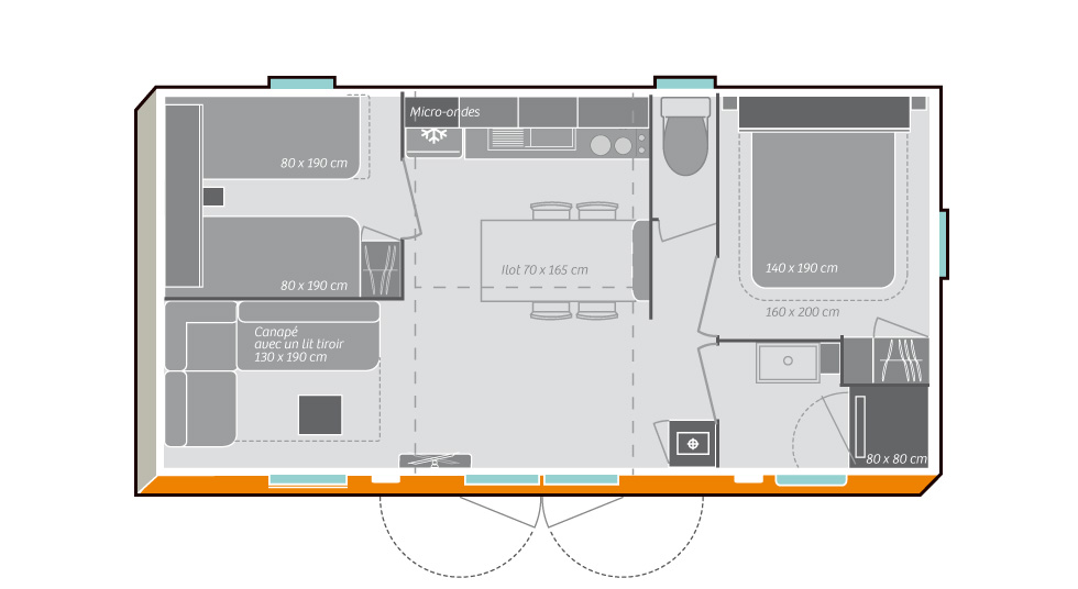 Le Mindin - Mobil home - 4/6pl 2ch Premium