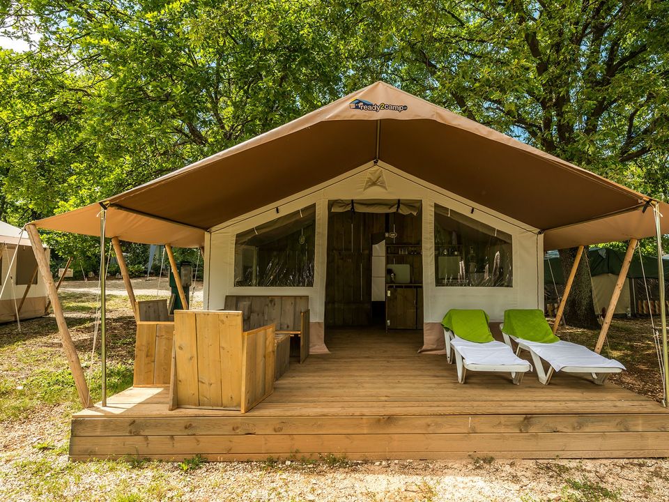 Orsera Camping Resort - Mobil home - Tente en toile et en bois 5 personnes - Luxe safaritent