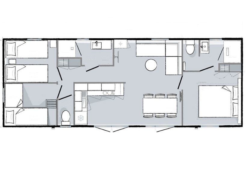 Les Ajoncs d'Or - Mobil home - Mobil-home Premium 6 personnes 3 chambres 2 sdb