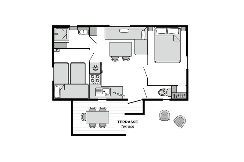 Camping Club Les Tamaris - MS Vacances - Mobil home - 5p - Cottage Florès CLASSIC climatisé