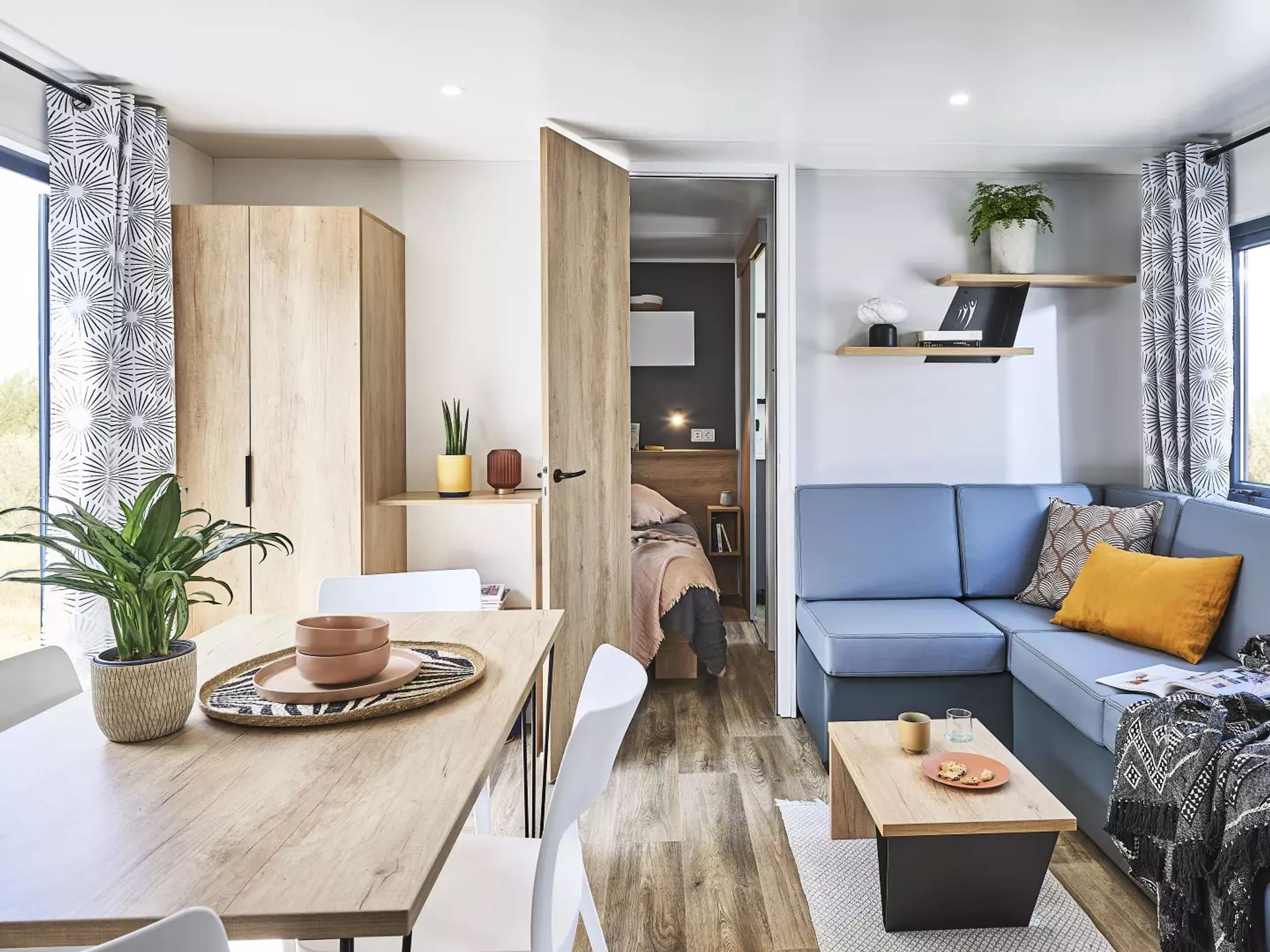 Domaine de Mesqueau - Lodge - Mobil-Home Lodge PREMIUM 3 Pièces 4 Personnes + TV