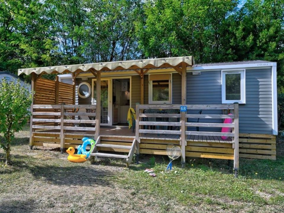 La Châtaigneraie - Mobil home - Mobilhome 6 personnes - Mobil home Premium 31m² (3 chambres) + terrasse couverte + Lave vaisselle + TV + Climatisation 6 pers