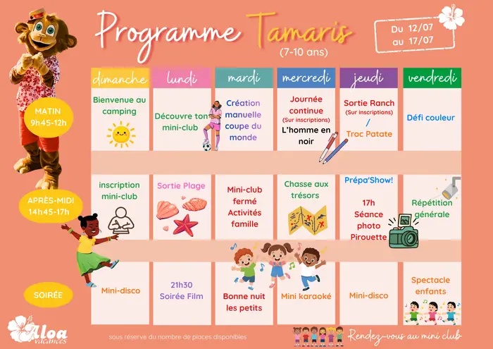 Les animations proposées