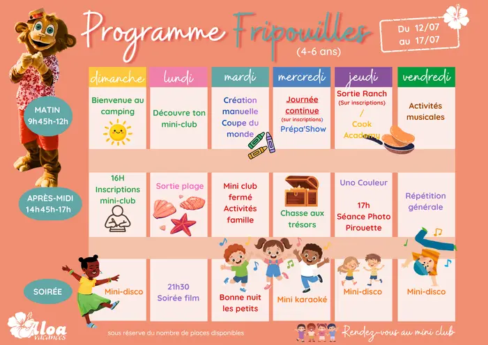 Les animations proposées