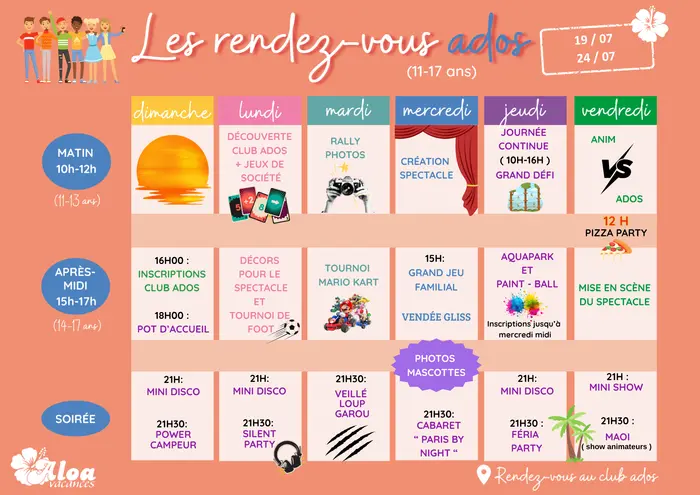 Les animations proposées