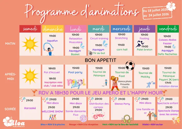Les animations proposées