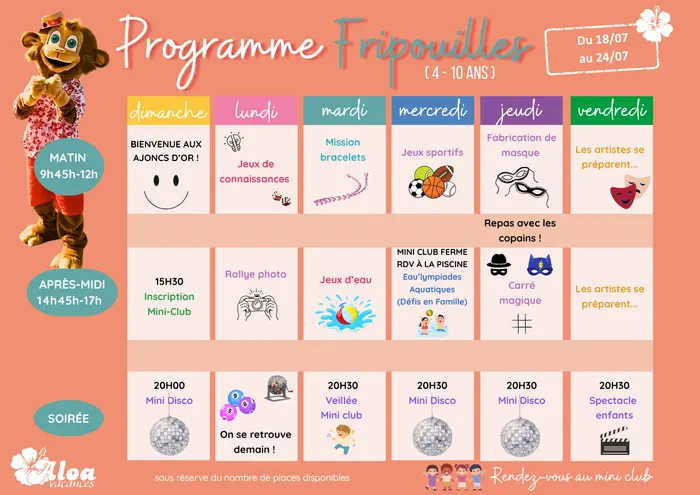 Les animations proposées