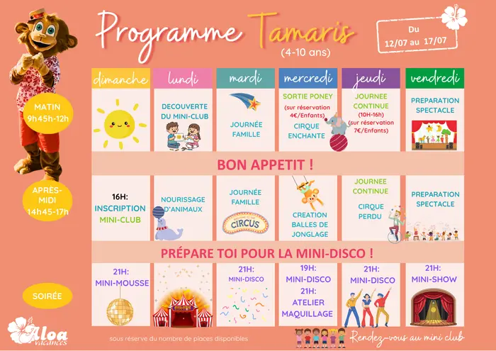 Les animations proposées