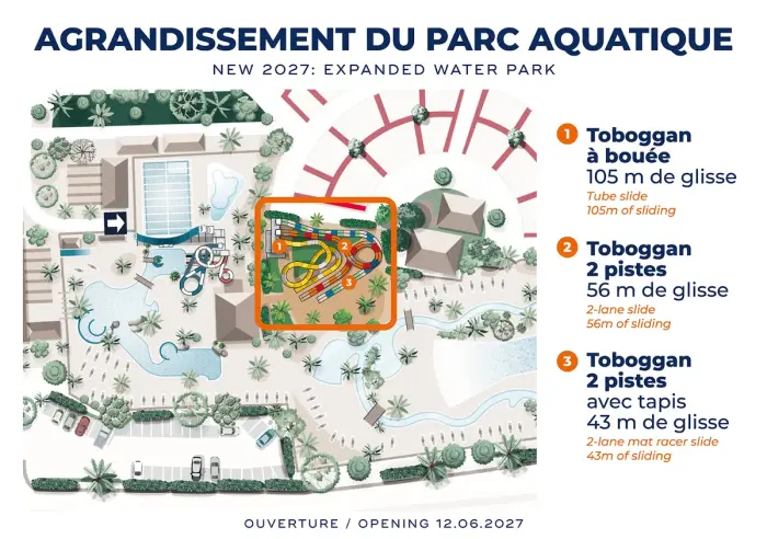 Un parc aquatique chauffé toute la saison