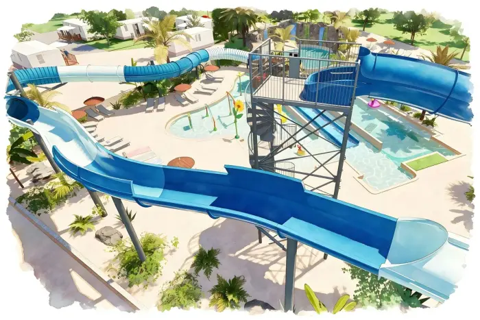 Un parc aquatique chauffé très complet