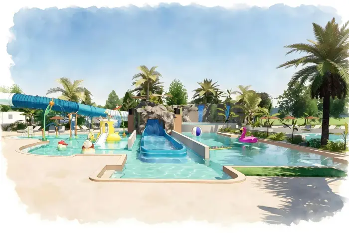 Un parc aquatique chauffé très complet