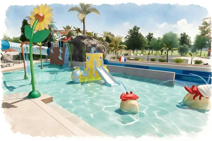 Un parc aquatique chauffé très complet