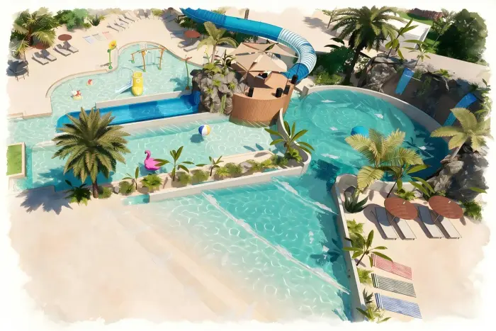 Un parc aquatique chauffé très complet